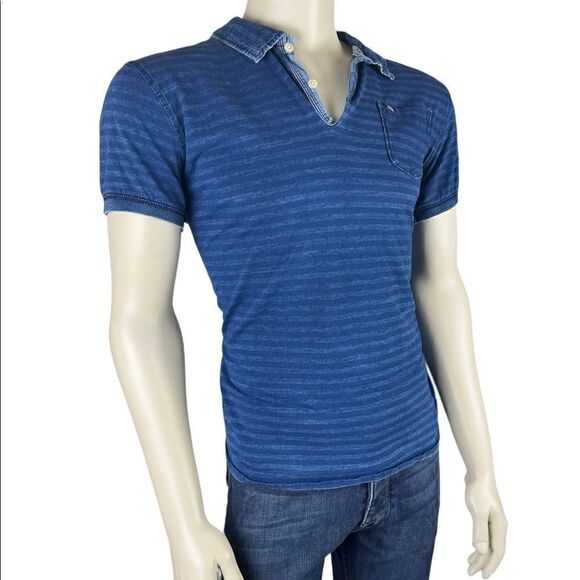 Scotch & Soda Amsterdam Couture S/S Polo in Tonal Horizontal Stripes - Picture 3 of 8